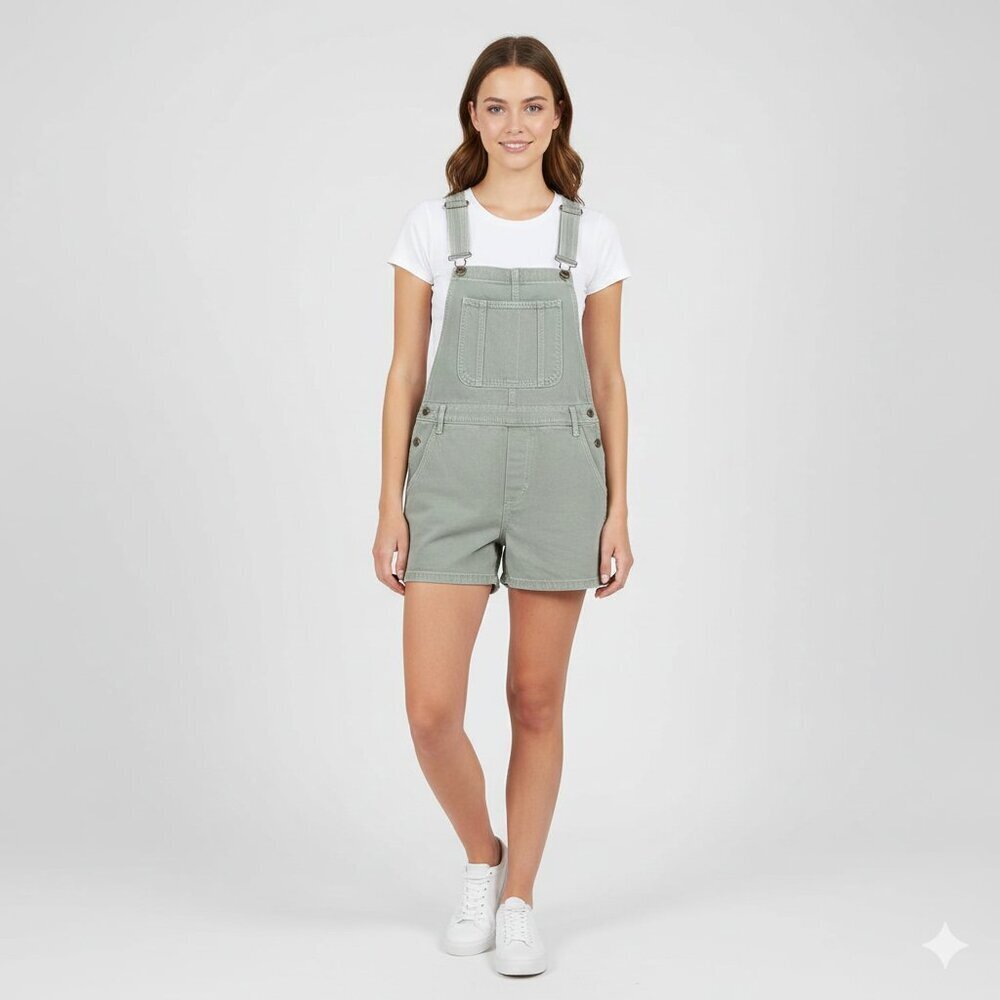 Cotton on green overall shorts jumper size 8